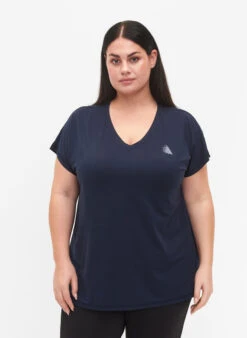 Short-sleeved Sports T-shirt With V-neckline