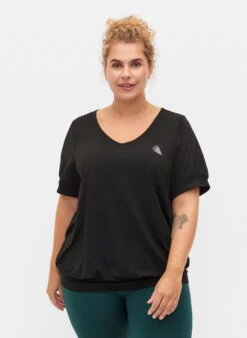 Plain Workout T-shirt With V-neck