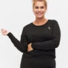 Long-sleeved Fitness Top -Chic Soldes A00054A 0199 ModelFront