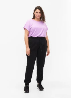 Loose Workout Trousers With Pockets -Chic Soldes A00056D 0199 ModelFullBody