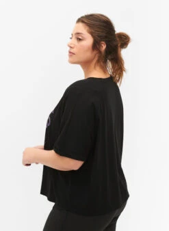 Cotton Training T-shirt With Print -Chic Soldes A00058K 9991 ModelBack