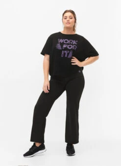 Cotton Training T-shirt With Print -Chic Soldes A00058K 9991 ModelFullBody