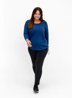 Training Blouse In Viscose With Tie Detail -Chic Soldes A00240D 2222 ModelFullBody