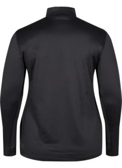 High Neck Exercise Top With Zip -Chic Soldes A01023B 0199 Back