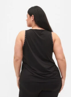 Plain Workout Top -Chic Soldes A01073A 0199 ModelBack