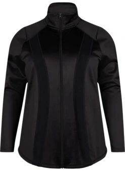 Sports Cardigan With Zipper And High Neck -Chic Soldes A01086A 0199 Front