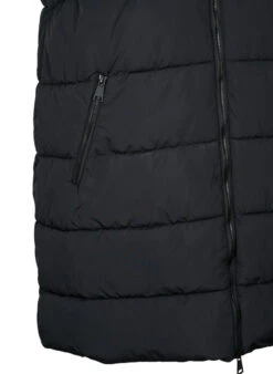 Hooded Waistcoat With Pockets -Chic Soldes A01155A 0199 Details2
