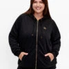Quilted Sports Cardigan With Hood -Chic Soldes A01173A 0199 ModelFront