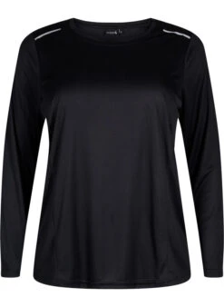 Long-sleeved Training Blouse With Reflective Details -Chic Soldes A01180A 0199 Front