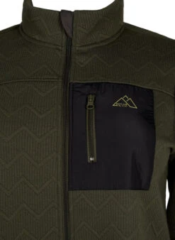 Sporty Fleece Jacket With Pockets -Chic Soldes A01196A 0787 Details1