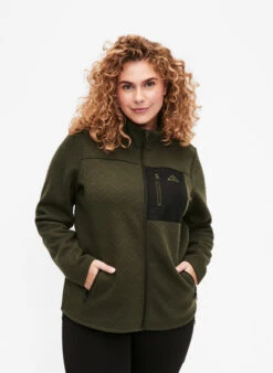 Sporty Fleece Jacket With Pockets