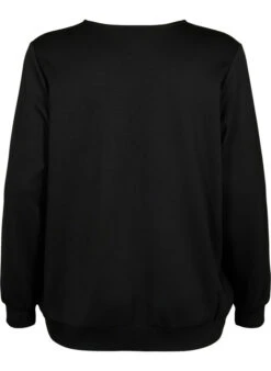 Sweatshirt With V-neck And Pocket -Chic Soldes A11016D 0199 Back