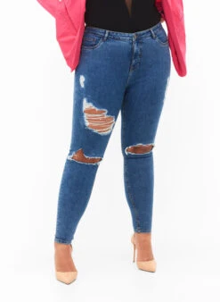 Tight-fitting Jeans With Rip Details -Chic Soldes BL1002B 1055 ModelDetail2