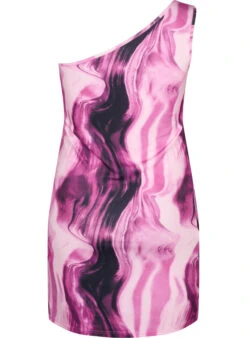 Tight-fitting One-shoulder Dress With Print -Chic Soldes BL7000B 2207 Back