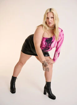 One-shoulder Blouse With Print