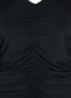 Blouse With V-neck And Draping -Chic Soldes BL7000G 0199 Details1