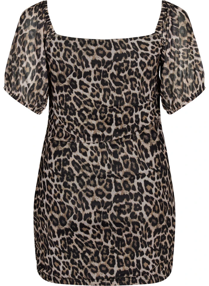 Short Mesh Dress With Leopard Print 10 Short Mesh Dress With Leopard Print – Image 8