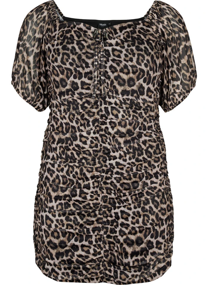Short Mesh Dress With Leopard Print 9 Short Mesh Dress With Leopard Print – Image 7