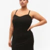 Ribbed Slip Dress -Chic Soldes BL7015A 0199 ModelFront