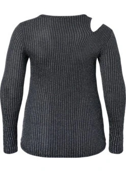 Long Sleeve Cut-out Blouse With Glitter -Chic Soldes BL7033A 0199 Back