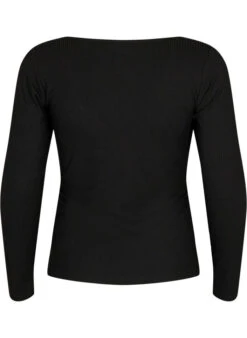 Ribbed Blouse With Hole Detail -Chic Soldes BL7038D 0199 Back