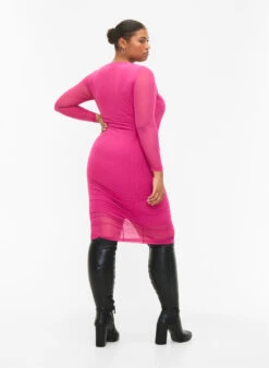 Tight-fitting Dress With Drapings -Chic Soldes BL7049A 0984 ModelBack