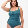 Quilted Swimsuit With Drapes -Chic Soldes CA00507B 1569 ModelFront