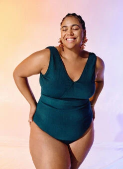 Swimsuit With Crepe Texture And Wrap Effect -Chic Soldes CA00581D 2362 ImageBack