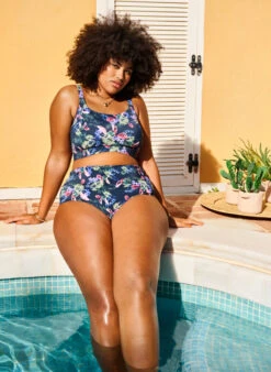 Printed Bikini Top With Adjustable Straps