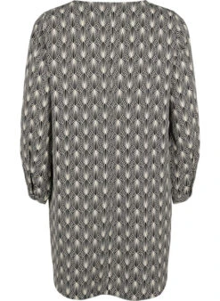 Zizzi V-neck Dress With Print -Chic Soldes CA02310U 9992 Back