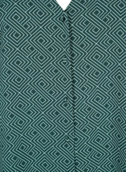 Zizzi Shirt Blouse With V-neck And Print -Chic Soldes CA02310V 9991 Details1