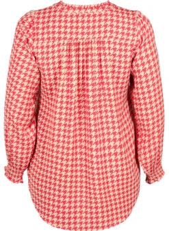 Zizzi Blouse With Smock And V-neckline -Chic Soldes CA02355F 0631 Back