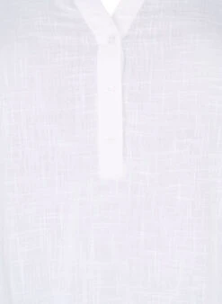 Zizzi Shirt Blouse In Cotton With A V-neck -Chic Soldes CA02361A 1101 Details1