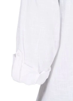 Zizzi Shirt Blouse In Cotton With A V-neck -Chic Soldes CA02361A 1101 Details2