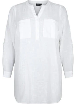 Zizzi Tunic In Cotton With 3/4 Sleeves -Chic Soldes CA02361B 1101 Front
