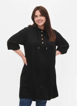 Zizzi Viscose Tunic With Hood