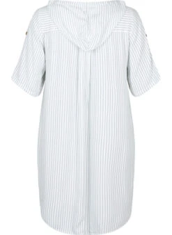 Zizzi Short-sleeved Viscose Tunic With Hood -Chic Soldes CA02362C 1598 Back