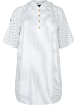 Zizzi Short-sleeved Viscose Tunic With Hood -Chic Soldes CA02362C 1598 Front