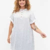 Zizzi Short-sleeved Viscose Tunic With Hood -Chic Soldes CA02362C 1598 ModelFront