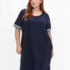 Zizzi Short-sleeved Sweat Dress With Pockets -Chic Soldes CA02363C 1475 ModelFront