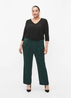 Zizzi Glitter Blouse With 3/4 Sleeves -Chic Soldes CA02376E 0199 ModelFullBody