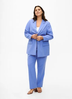 Zizzi Classic Blazer With Button Fastening -Chic Soldes CA02377A 2212 ModelFullBody