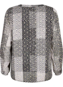 Zizzi Printed Blouse With V-neckline -Chic Soldes CA02379A 9990 Back