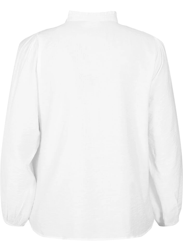 Zizzi Viscose Shirt Blouse With Ruffle Collar 8 Zizzi Viscose Shirt Blouse With Ruffle Collar – Image 6