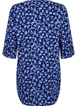 Zizzi Floral Tunic With 3/4 Sleeves -Chic Soldes CA02389A 8000 Back