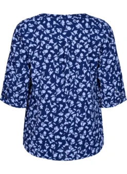 Zizzi Floral Blouse With 3/4 Sleeves -Chic Soldes CA02389B 8000 Back
