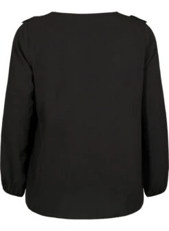 Zizzi Long Sleeve Blouse With Ruffles -Chic Soldes CA02389D 0199 Back