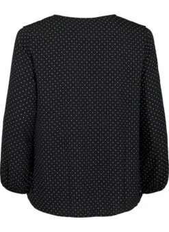 Zizzi Long Sleeved Blouse With Ruffles -Chic Soldes CA02389D 9991 Back