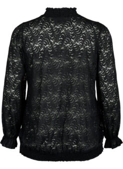 Zizzi Long-sleeved Lace Blouse With Smock -Chic Soldes CA02392A 0199 Back
