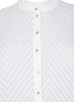 Zizzi Shirt Blouse With Ruffles And Patterned Texture -Chic Soldes CA02393A 1103 Details1